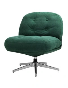 Oikiture  Armchair Swivel Lounge Chair Padded Accent Chairs Polyester Green