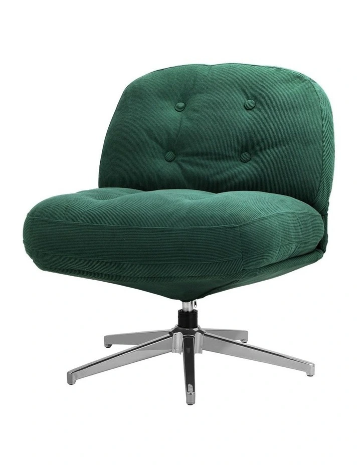 Oikiture  Armchair Swivel Lounge Chair Padded Accent Chairs Polyester Green image 1