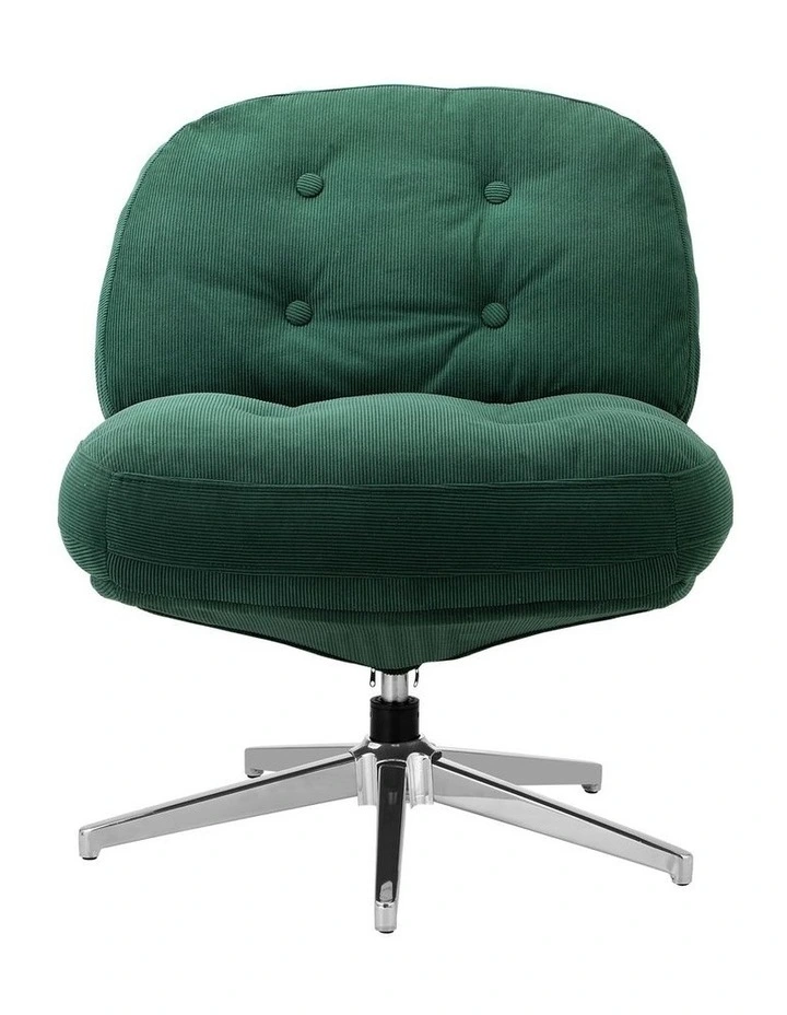Oikiture  Armchair Swivel Lounge Chair Padded Accent Chairs Polyester Green image 2