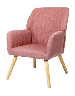 Oikiture Armchair Lounge Sofa Chair Fabric Accent Chairs Armchairs Couches Pink