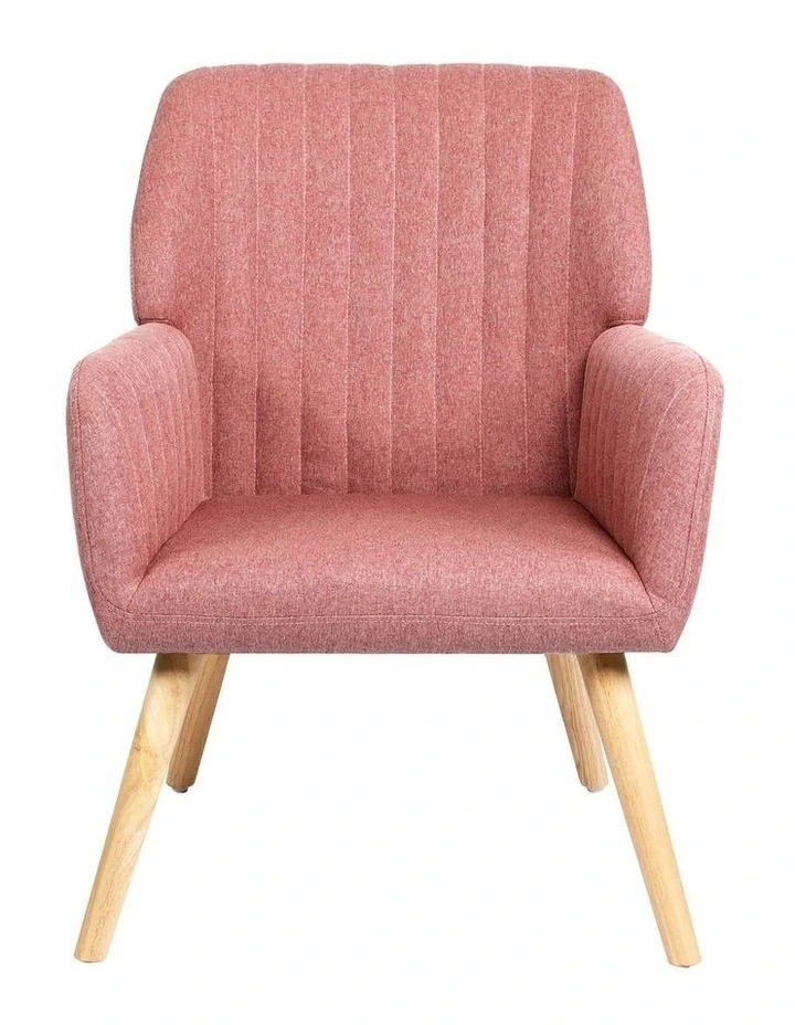 Oikiture Armchair Lounge Sofa Chair Fabric Accent Chairs Armchairs Couches Pink image 2