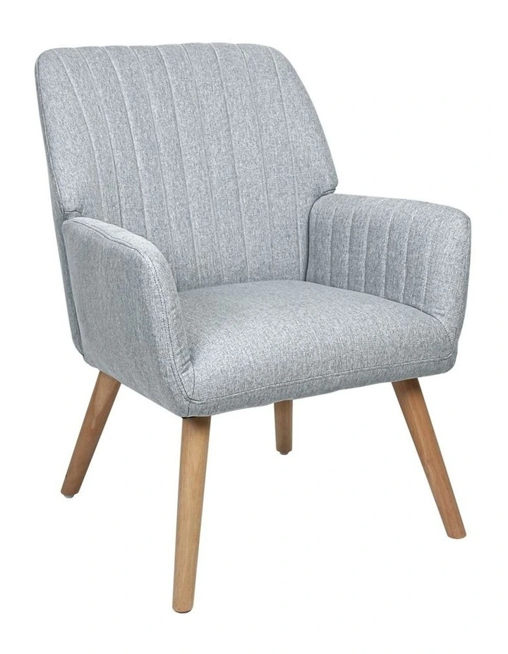 Oikiture Armchair Lounge Sofa Chair Fabric Accent Chairs Armchairs Couches Grey image 2