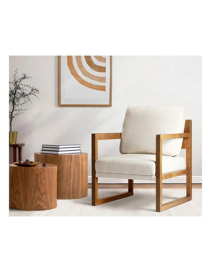 Oikiture Armchair Lounge Sofa Chair Fabric Accent Chairs Tub Armchairs Couches image 5