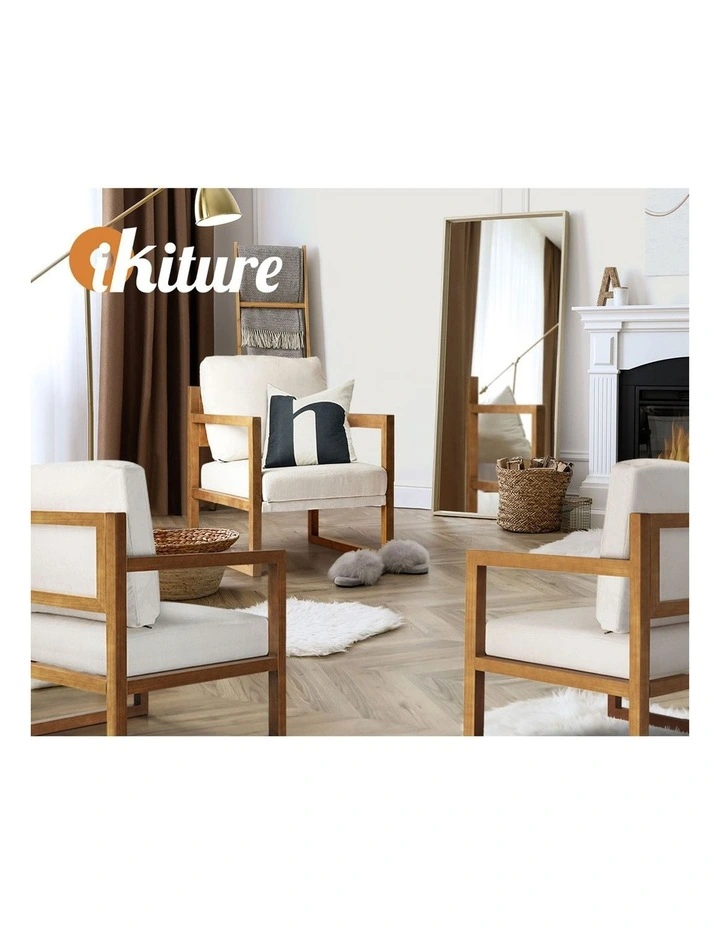 Oikiture Armchair Lounge Sofa Chair Fabric Accent Chairs Tub Armchairs Couches image 7