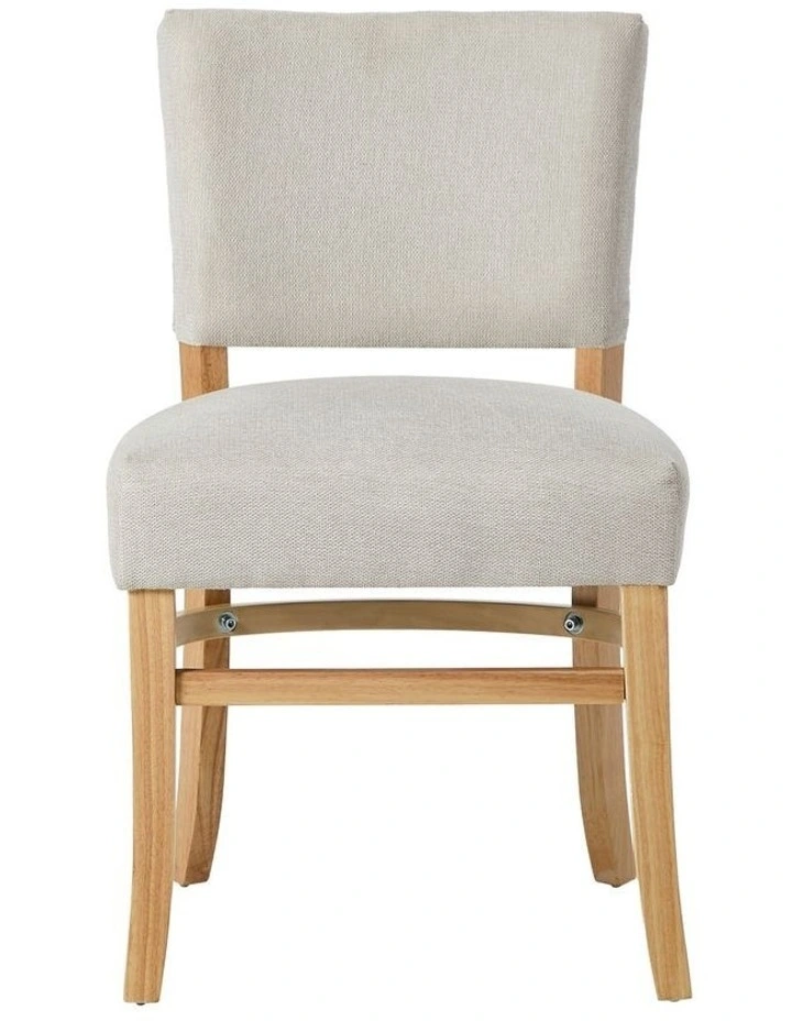 Oikiture 2x Dining Chairs Wooden Kitchen Seat Rubberwood Frame Accent Chair Beige image 2