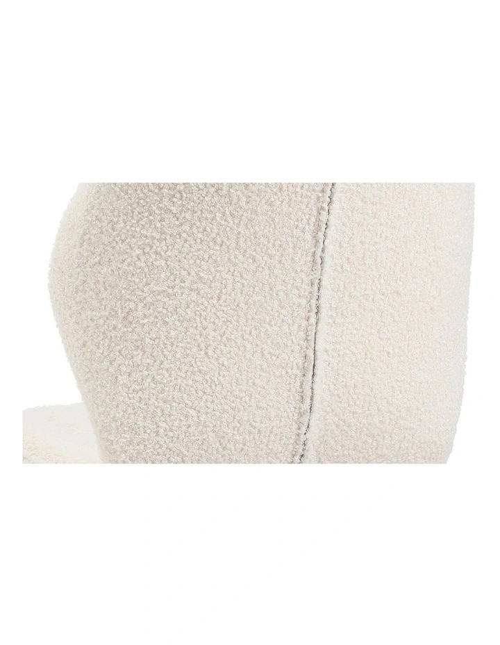 Oikiture Set of 2 Dining Chairs Kitchen Lounge Padded Seat Armless Boucle White image 7