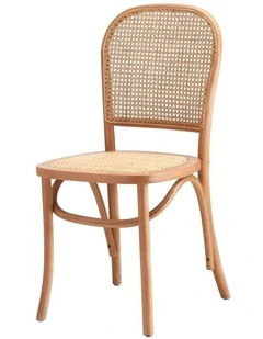 Oikiture Dining Chairs Wooden Chairs Rattan Accent Chair Natural