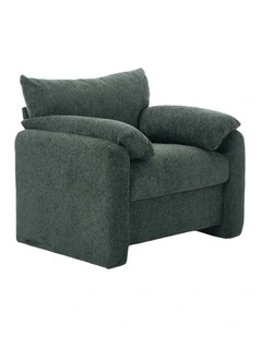 Chenille Oversized Comfy Armchair,Modern Accent Chair, Green
