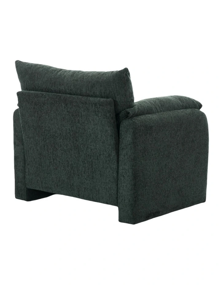 Chenille Oversized Comfy Armchair,Modern Accent Chair, Green image 3