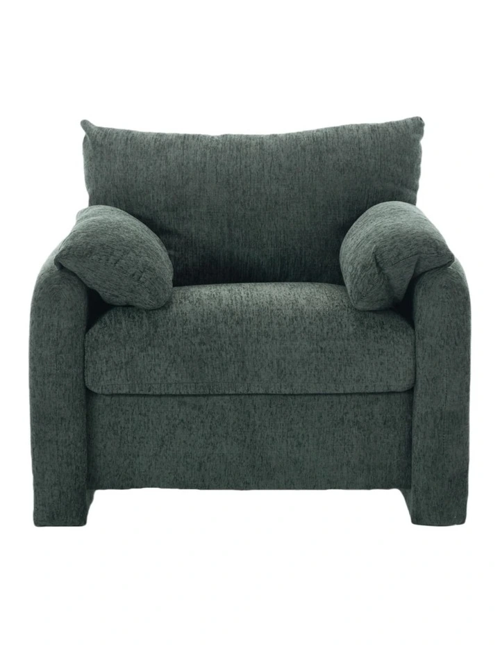Chenille Oversized Comfy Armchair,Modern Accent Chair, Green image 5