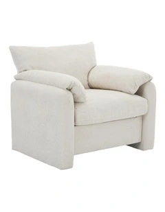 Chenille Oversized Comfy Armchair,Modern Accent Chair, Beige