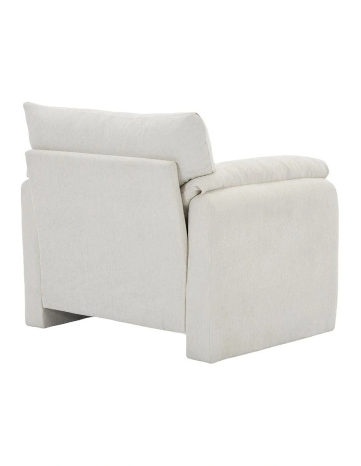 Chenille Oversized Comfy Armchair,Modern Accent Chair, Beige image 4