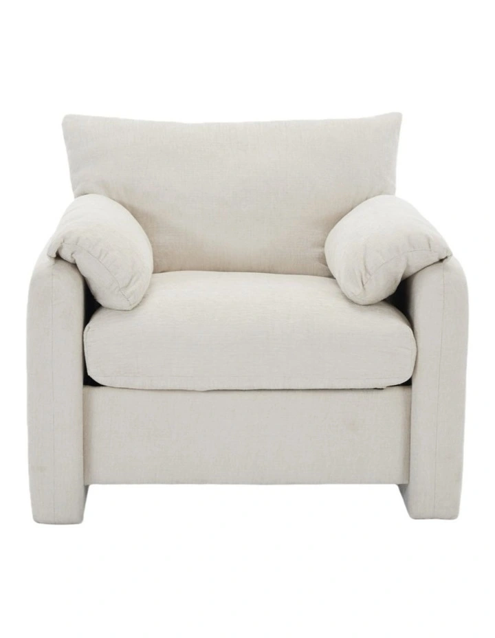 Chenille Oversized Comfy Armchair,Modern Accent Chair, Beige image 6