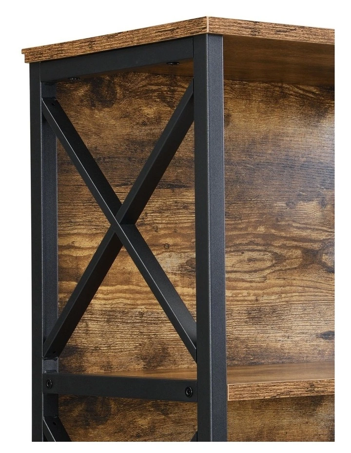 6 Tier Tall and Narrow Bookshelf, Brown image 5