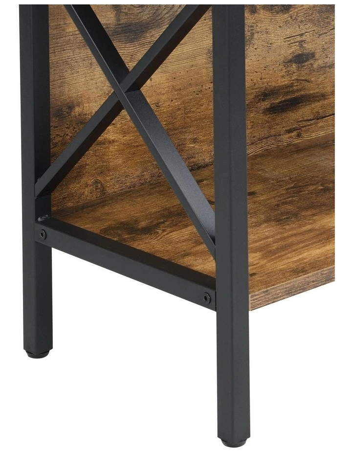 6 Tier Tall and Narrow Bookshelf, Brown image 6