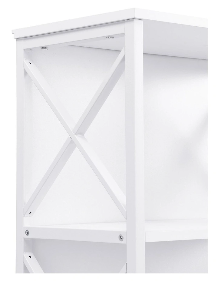 6 Tier Tall and Narrow Bookshelf, White image 5