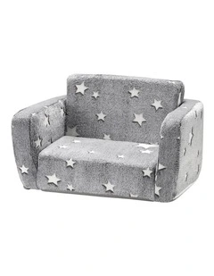 Playpals Kids Sofa Convertible Couch Fold Out Play Couch Toddler Sofa Grey