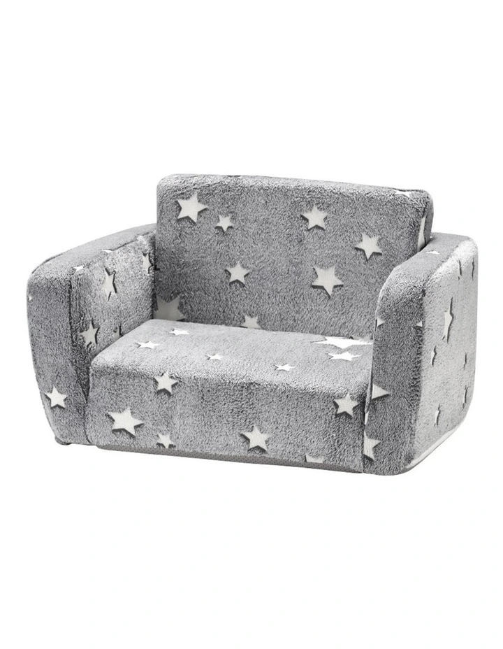 Playpals Kids Sofa Convertible Couch Fold Out Play Couch Toddler Sofa Grey image 1