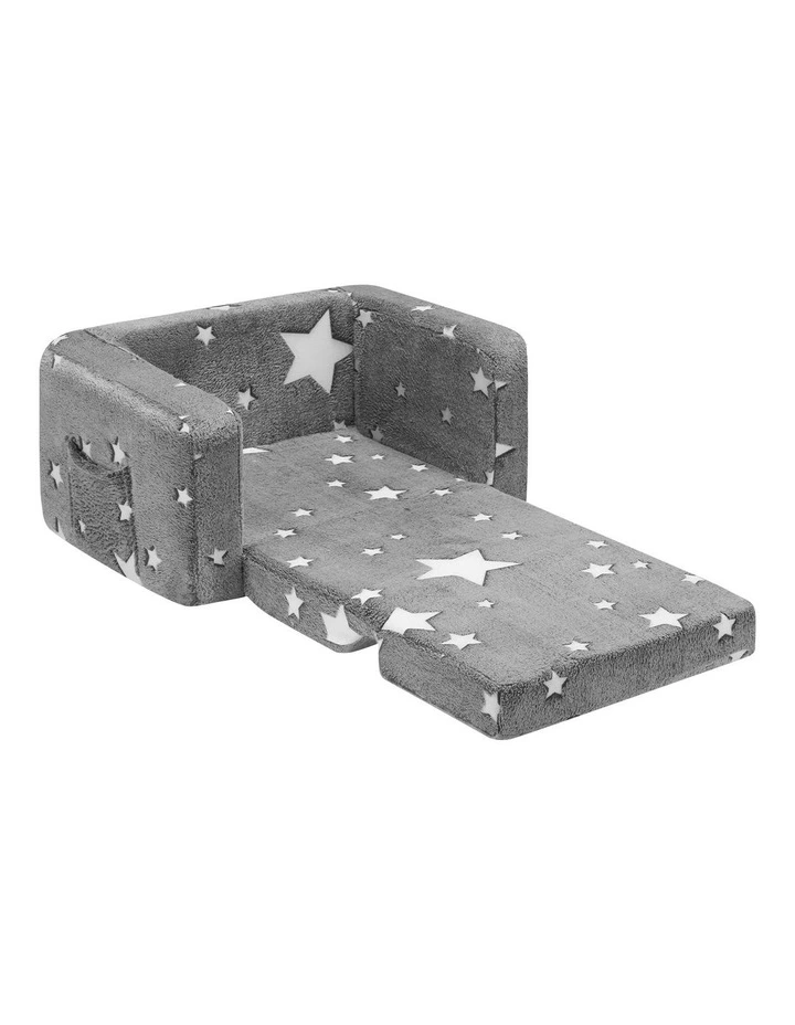 Playpals Kids Sofa Convertible Couch Fold Out Play Couch Toddler Sofa Grey image 2