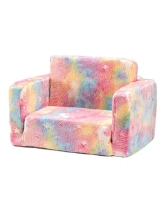 Playpals 2-in-1 Kids Sofa Convertible Couch Fold Out Toddler Sofa Pink