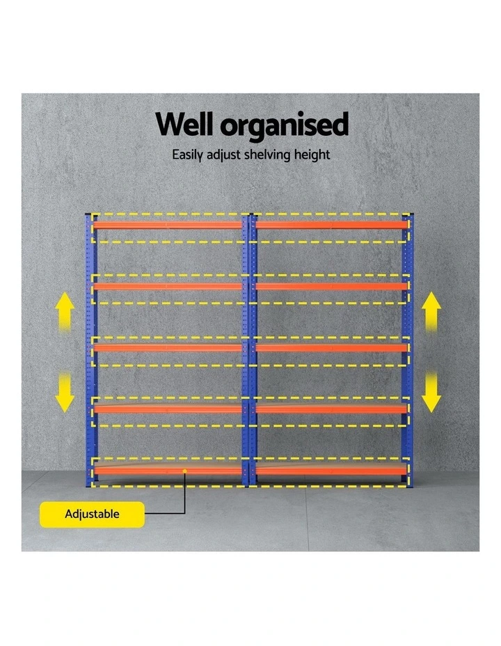 2 x 1.8M Giantz Garage Shelving Warehouse Rack image 6