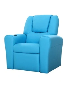 Keezi Kids Recliner Chair Blue PU Leather Sofa Lounge Couch Children Armchair