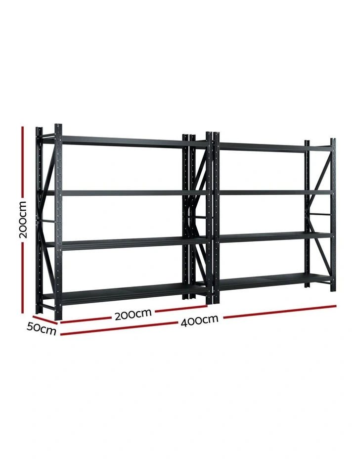 Giantz 4Mx2M Garage Shelving Warehouse Rack Black image 4