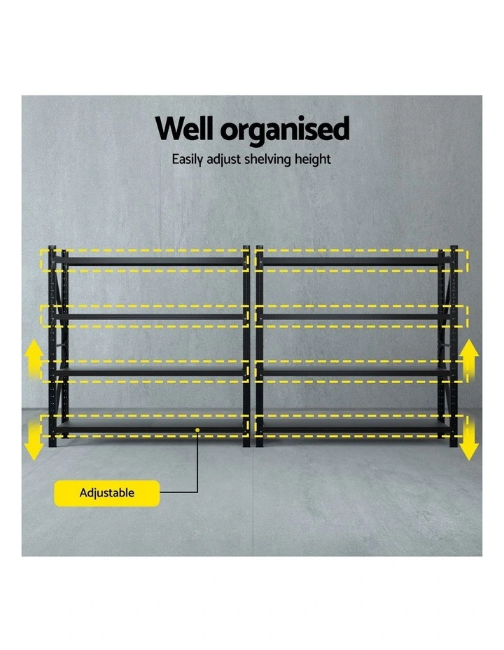 Giantz 4Mx2M Garage Shelving Warehouse Rack Black image 6