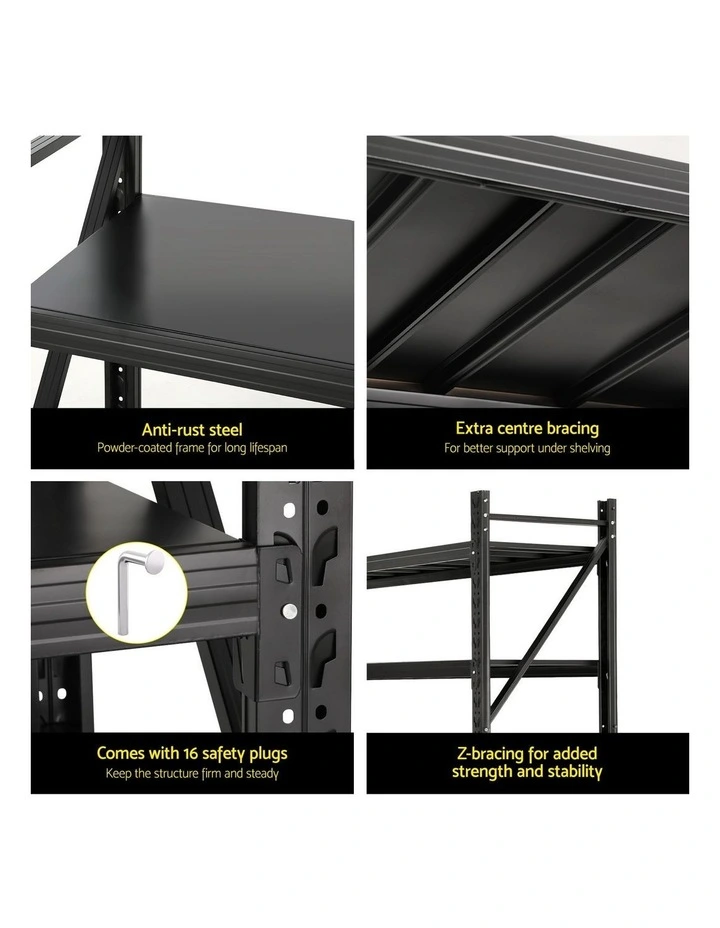 Giantz 4Mx2M Garage Shelving Warehouse Rack Black image 7
