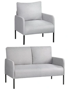 Artiss Armchair 4 Seater Sofa Set Pillow Gery Kane