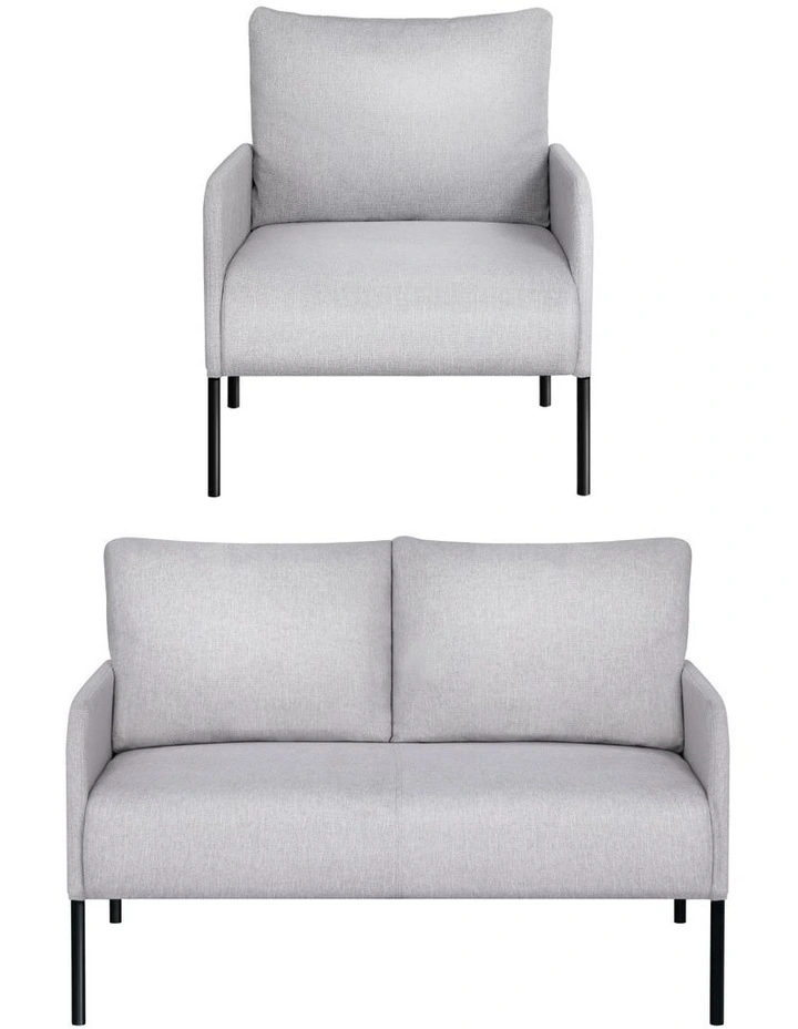 Artiss Armchair 4 Seater Sofa Set Pillow Gery Kane image 2