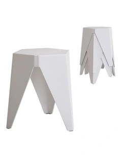 Artiss 4PC Puzzle Stool Bar Stools Stackable White