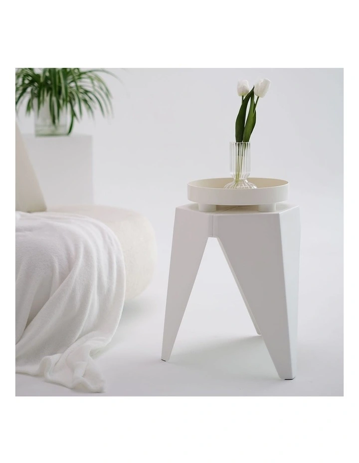 Artiss 4PC Puzzle Stool Bar Stools Stackable White image 6