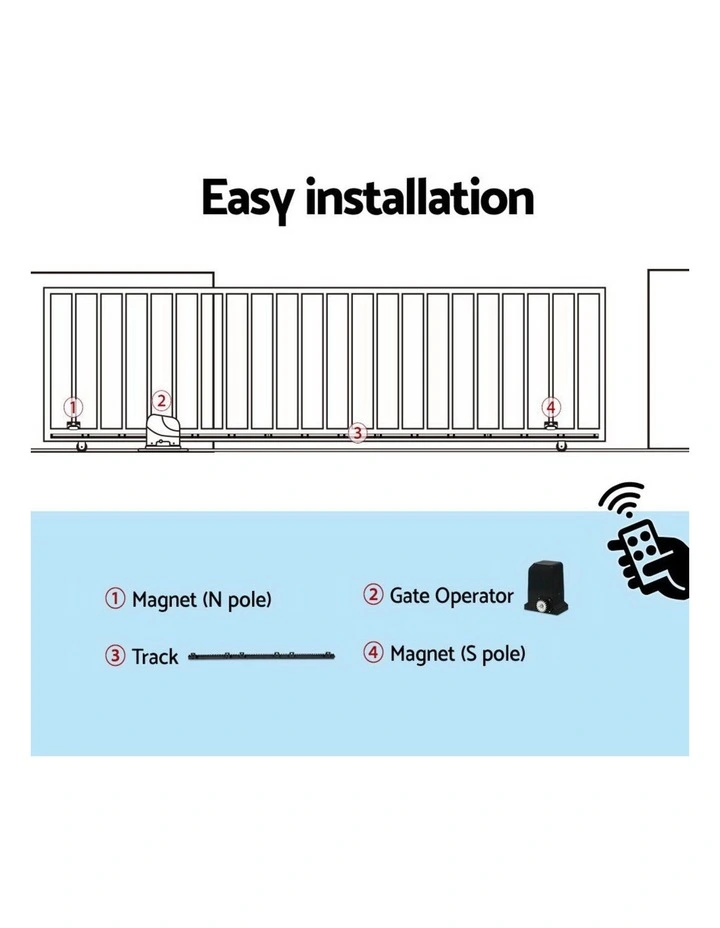 LockMaster Automatic Sliding Gate Opener Kit 4M 1000KG image 7