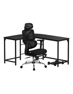 Artiss Computer Desk L-Shape Study Desks Ergonomic Office Chair Mesh Chairs
