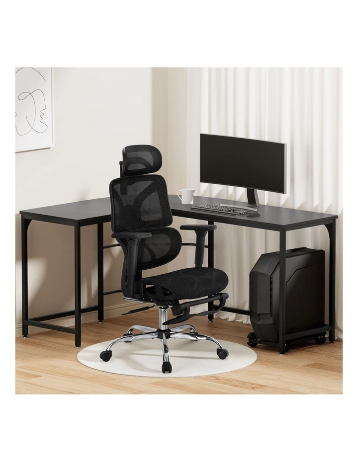 Artiss Computer Desk L-Shape Study Desks Ergonomic Office Chair Mesh Chairs image 3
