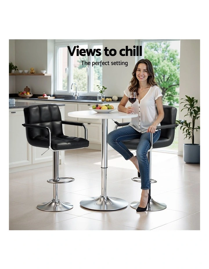 Artiss Bar Table and Stools Set Dining Desk Kitchen Chairs Cafe Pub image 5