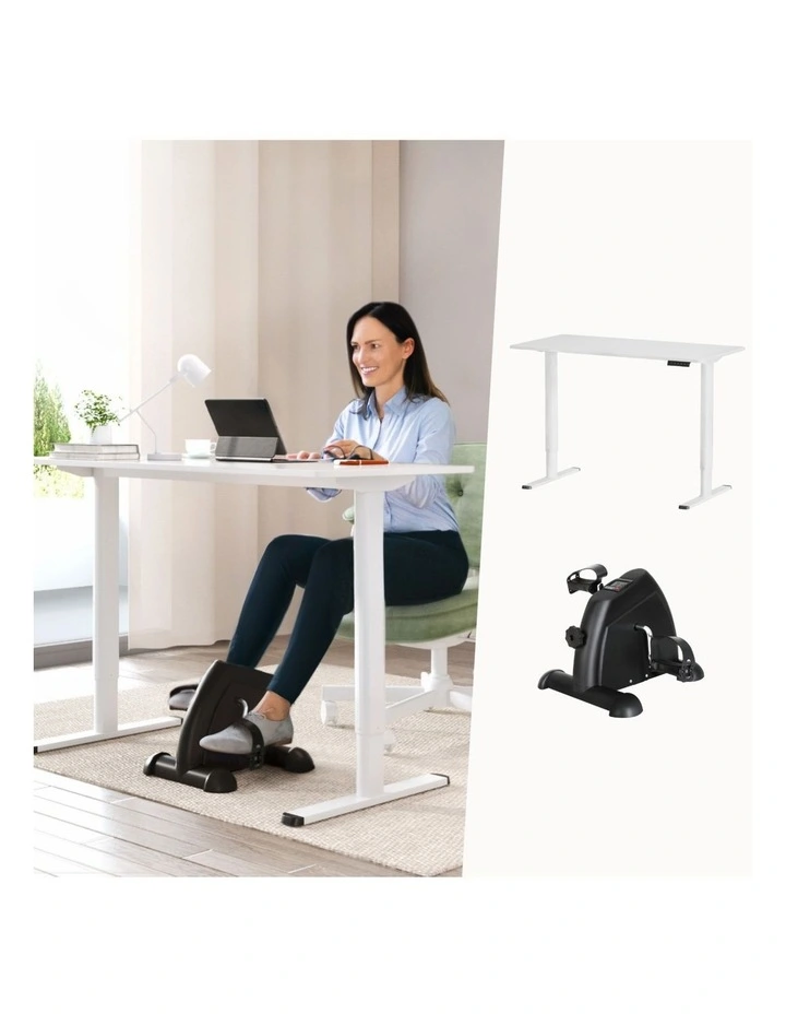 Artiss 120cm Electric Standing Desk with Mini Peal Exercise Bike Home Office image 3