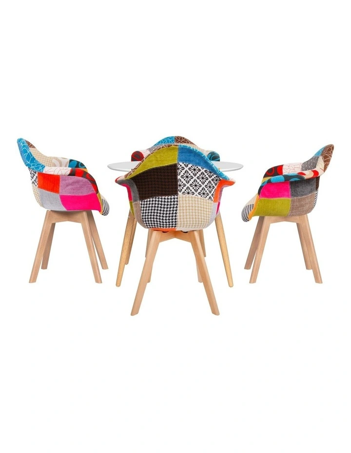 1 Artiss Dining Table and 4 Chairs Set DSW White image 2
