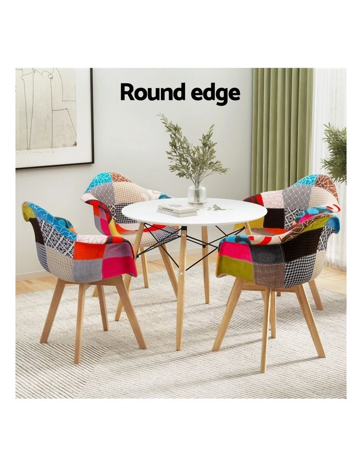1 Artiss Dining Table and 4 Chairs Set DSW White image 5