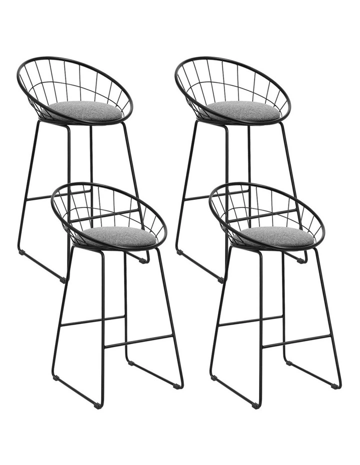 Artiss 4x Bar Stools Padded Seat Metal image 1