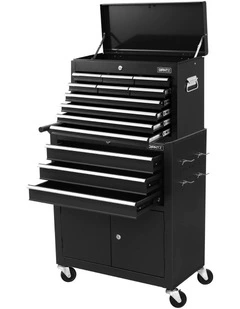 Giantz 13 Drawer Tool Box Cabinet Chest Toolbox Storage Garage Organiser Black