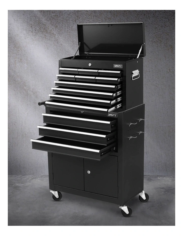 Giantz 13 Drawer Tool Box Cabinet Chest Toolbox Storage Garage Organiser Black image 3