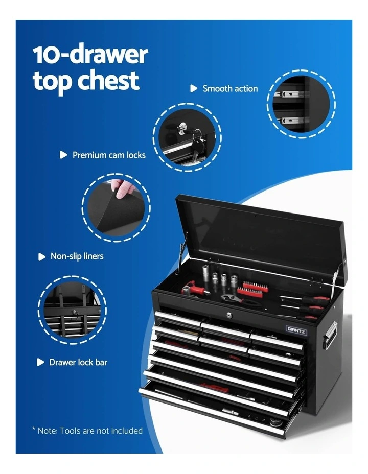 Giantz 13 Drawer Tool Box Cabinet Chest Toolbox Storage Garage Organiser Black image 5