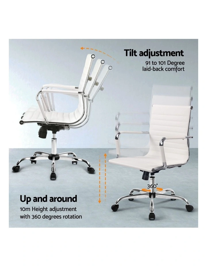 Artiss Computer Desk Office Chair Set PU Leather Wall Mount Foldable Table White image 7