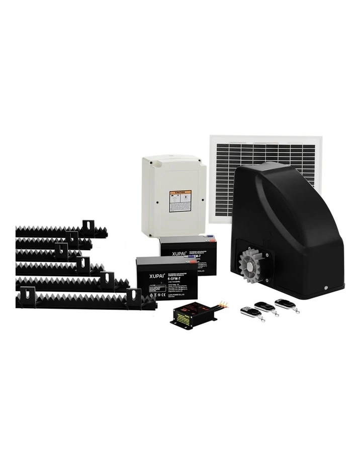 LockMaster Automatic Sliding Gate Opener Kit 10W Solar 6M 600KG image 1