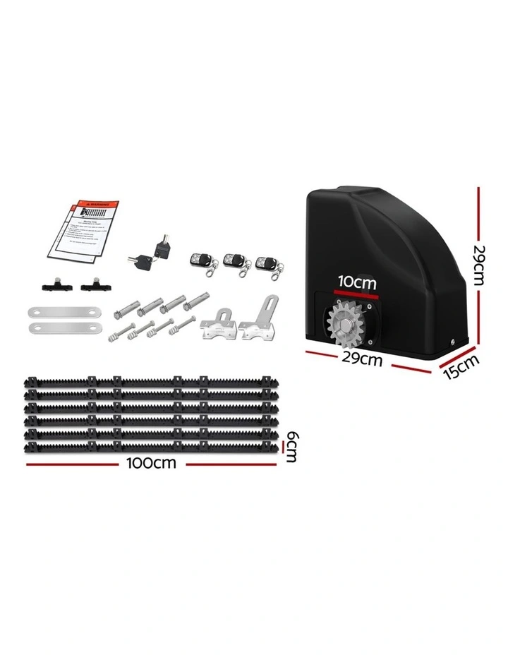 LockMaster Automatic Sliding Gate Opener Kit 10W Solar 6M 600KG image 2