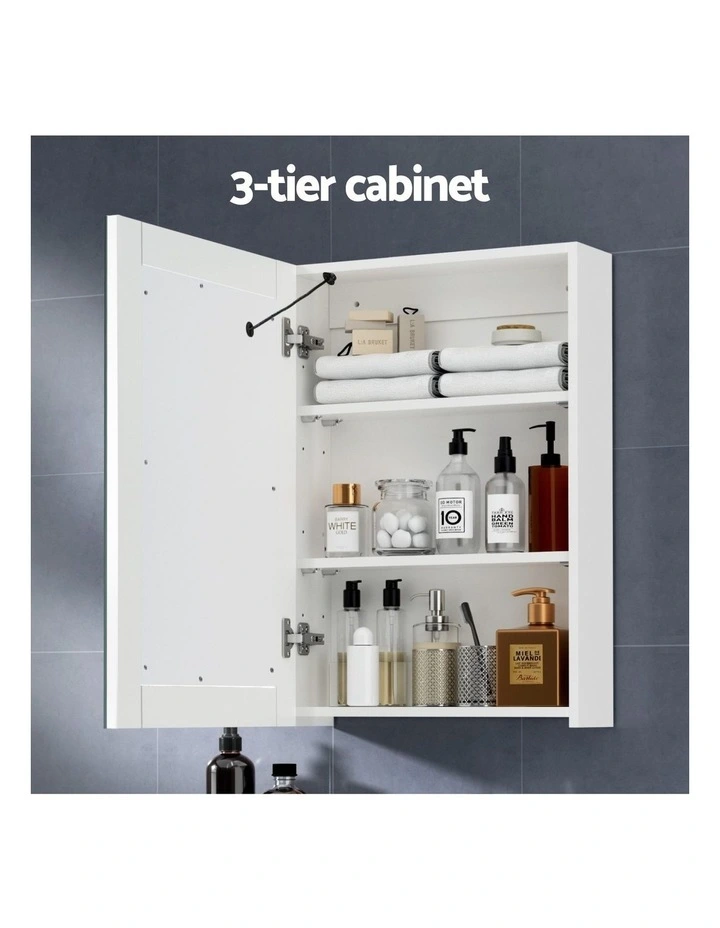 Bathroom Mirror Cabinet LED 500x720mm Medicine Wall Storage image 5
