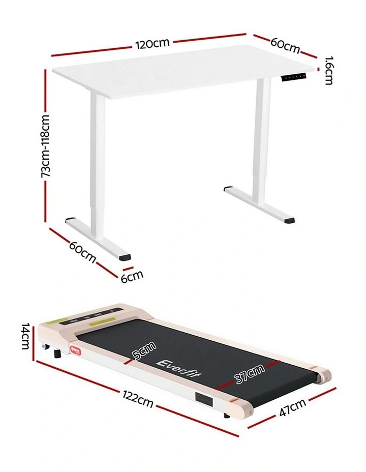 Artiss Treadmill with 120cm Automatic Standing Desk Electric Walking Pad image 4