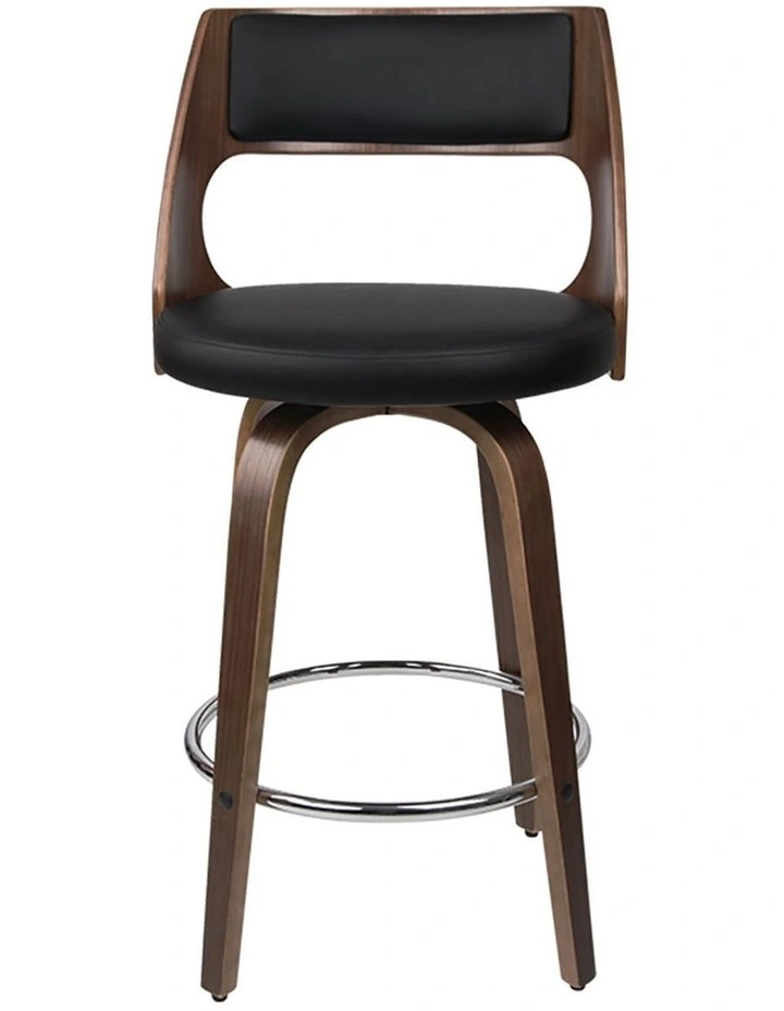 Artiss 2x Bar Stools Swivel Leather Chair 76cm image 2